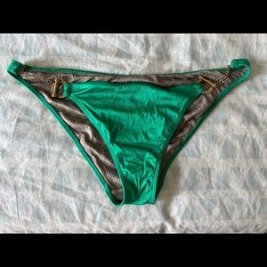 Victoria’s Secret Swim Gold/Emerald Bikini Bottoms
